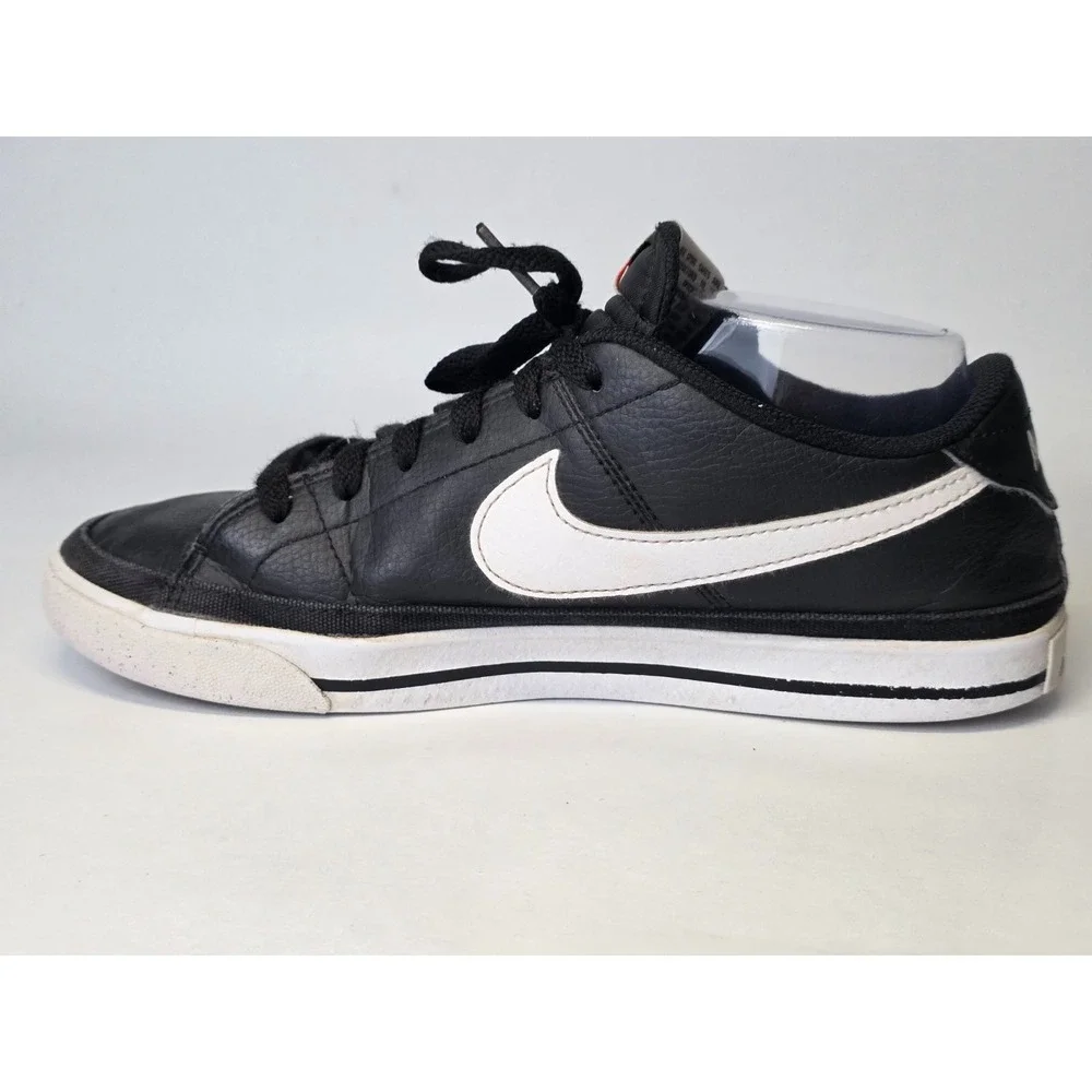 Nike Court Legacy Men's Sneakers‎ Size 9 Black White Faux Leather Athletic Shoes